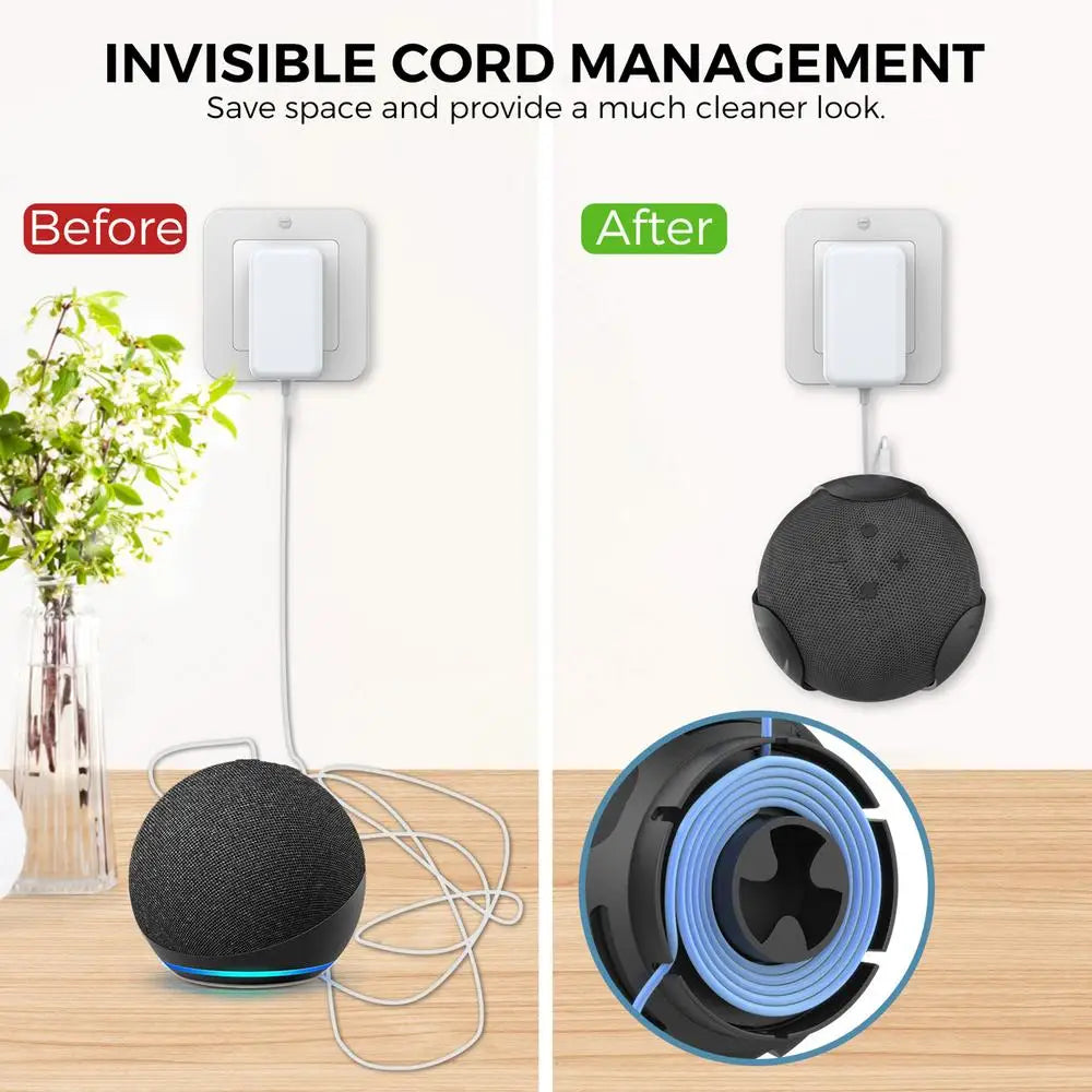 Wall Mount Holder For AmazonEcho Dot 5/4 Sound Box Case Holder For Echo Dot 4 5 Wall Mount Stand For Space-Saving