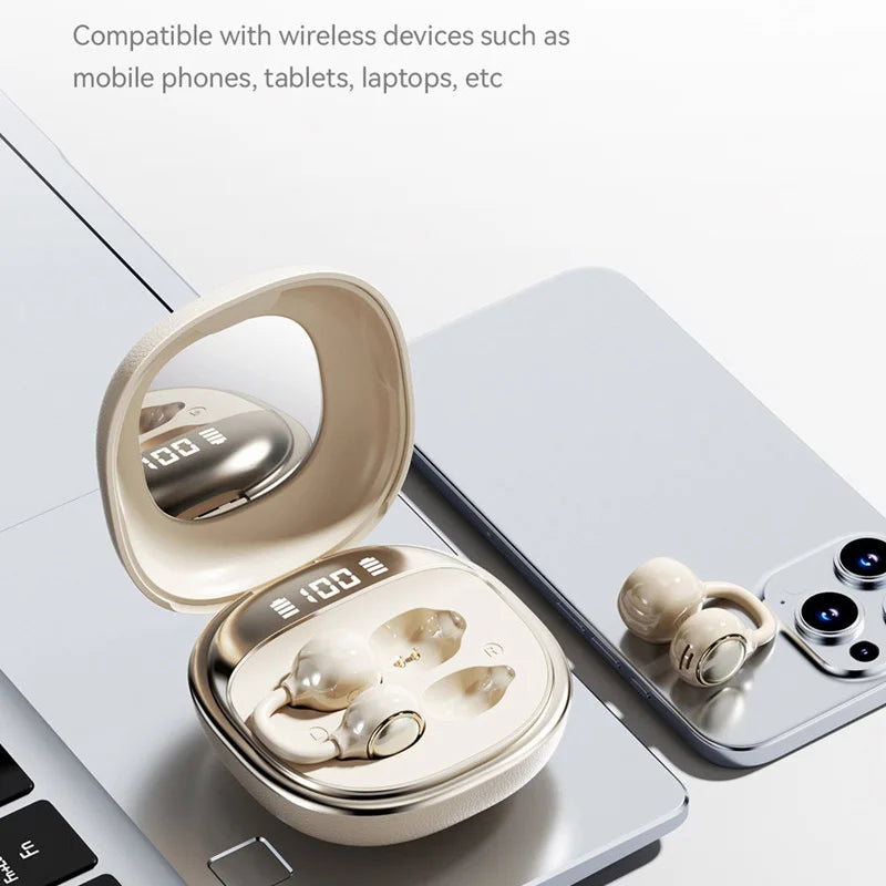 Lenovo Wireless Open Clip Earphones Bluetooth Ear Hook Sports Headphones Directional Sound LED Display Earbuds Sleep Friendly