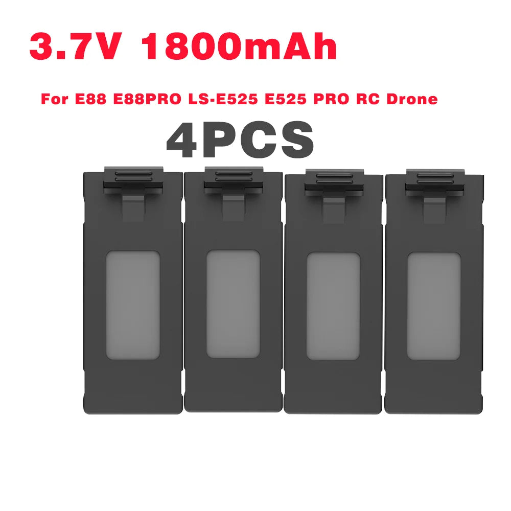 3.7V 1800Mah RC Drone Battery Accessory For E88 E88PRO Ls-E525 E525 PRO Mini Uav Drone Battery Special Rc Part 1/2/3/4/5/6Pcs