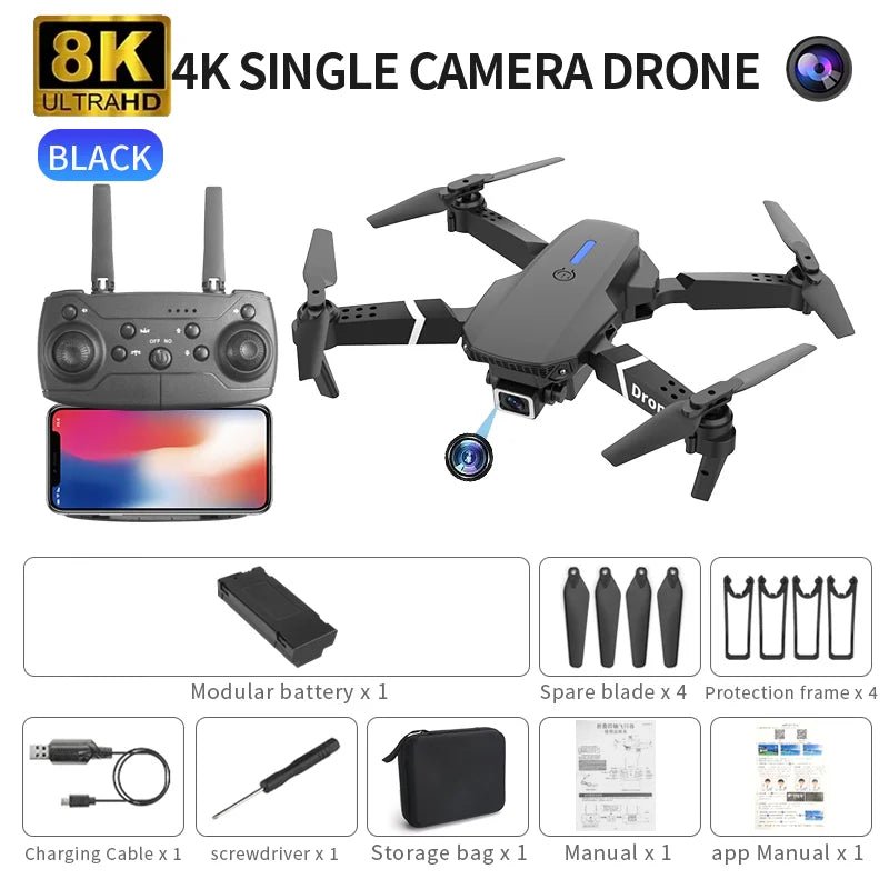 Lenovo New Drone E88 Pro RC 20000M Quadcopter Drone FPV WiFi  Foldable With Mod Altitude Resistance 8K Camera Wide-angle Shootin