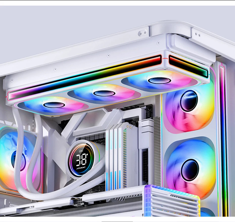 Jonsbo ZB-120/240/360 Combined Case Fan 360 Four Sided Thousand Layer Mirror 120mm PWM CPU Cooling Fan ZB-240BR ARGB Reverse Fan