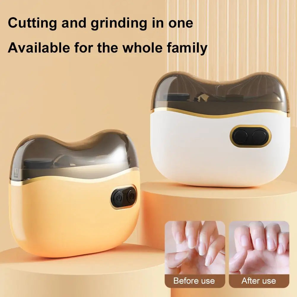 2In1 Electric Nail Tool,USB Charging Nail Clipper Polisher,Adult Kids Fingernail Toe Scissors,Rechargeable Nail Cutter