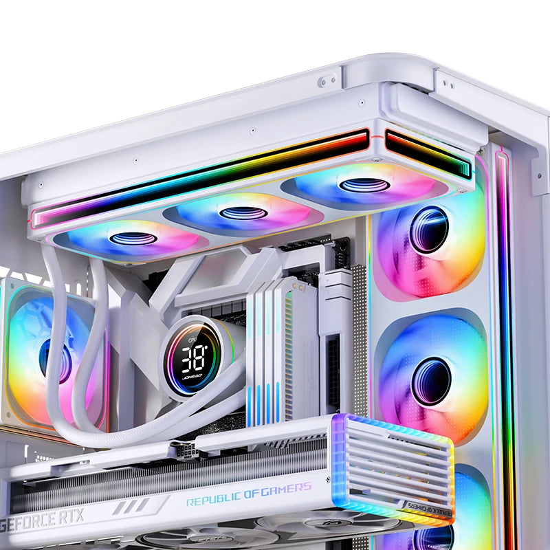 Jonsbo ZB-120/240/360 Combined Case Fan 360 Four Sided Thousand Layer Mirror 120mm PWM CPU Cooling Fan ZB-240BR ARGB Reverse Fan