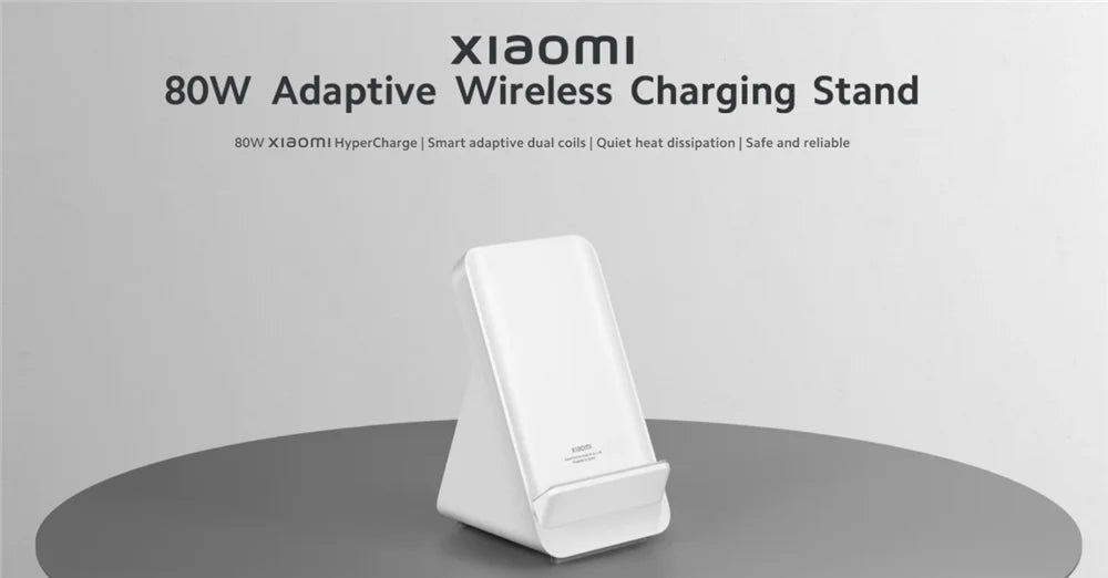 Original XIAOMI 80W Elevating Vertical Air Cooled Wireless Charging Set Fast Charging Station for Smartphone