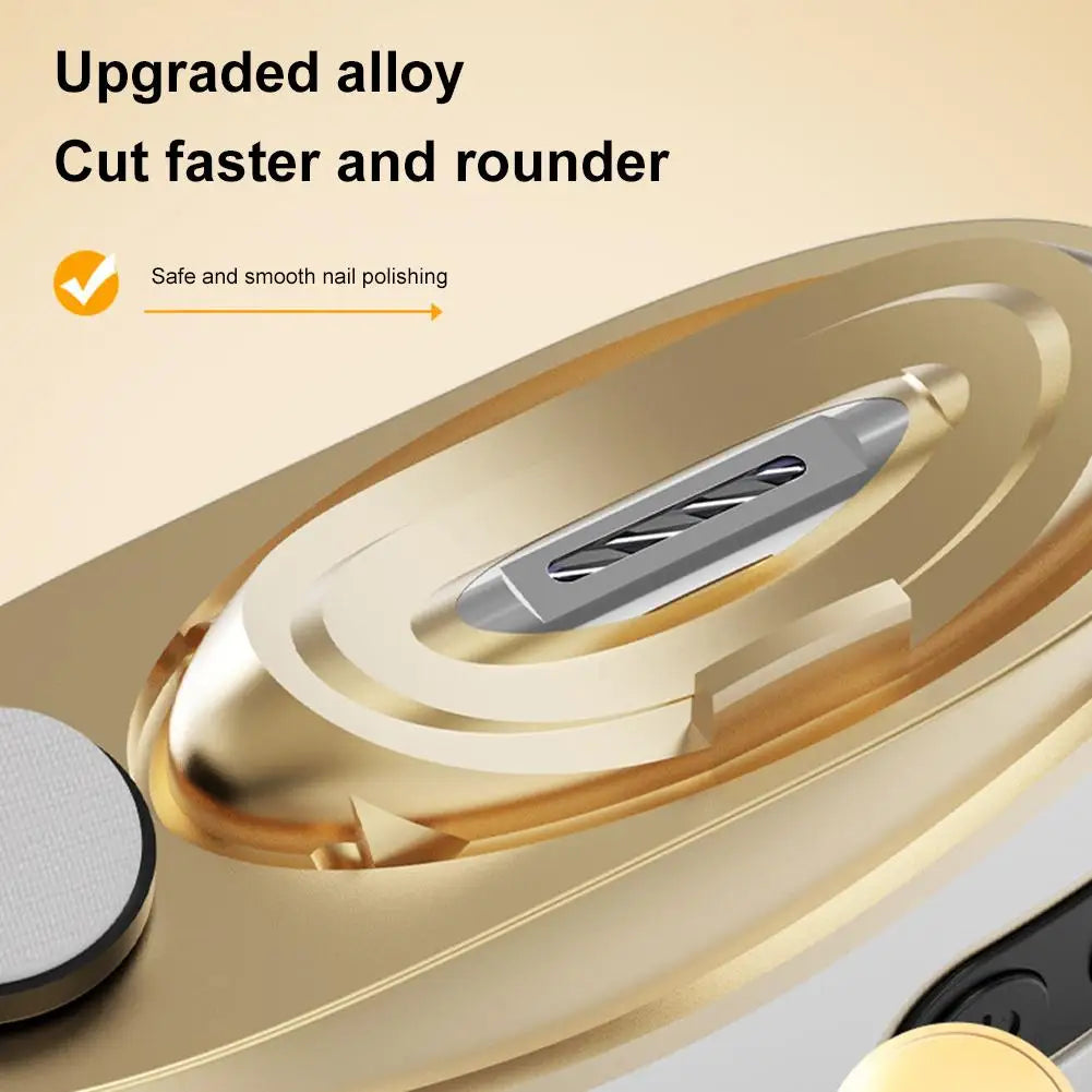 2In1 Electric Nail Tool,USB Charging Nail Clipper Polisher,Adult Kids Fingernail Toe Scissors,Rechargeable Nail Cutter