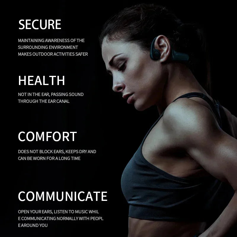 x Lenovo Bone Conduction Earphones Bluetooth Hifi Music Headphones Sport Ear-hook Wireless Headsets with Mic Waterproof Earbuds