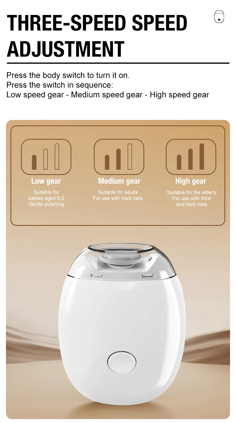 New electric nail polisher, fully automatic nail trimmer, dual-use hand and foot nail polisher, suitable for elderly and childre