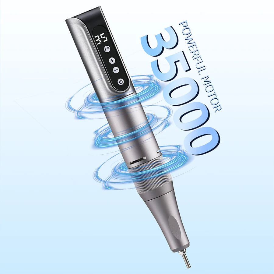 35000RPM Wireless Nail Drill Pen USB Nail File Polishing Pen Rechargeable Nail Drill Machine Portable Manicure Drill Salon Tool