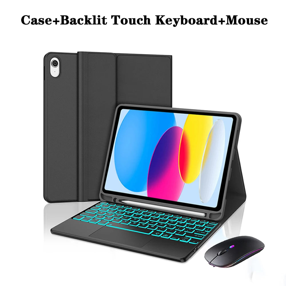 Keyboard Case for iPad (A16) 11th/10th Generation,Detachable Wireless Keyboard,Stand Folio Keyboard Cover with Pencil Holder