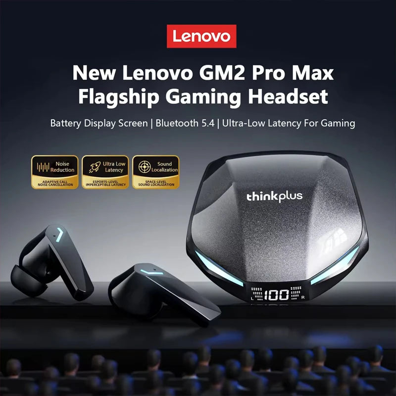 Lenovo XT53 Bluetooth V5.4 Earphones LED Power Display Gaming Headphones Waterproof Anti-sweat Upgraded Wireless Earbud 2026 New