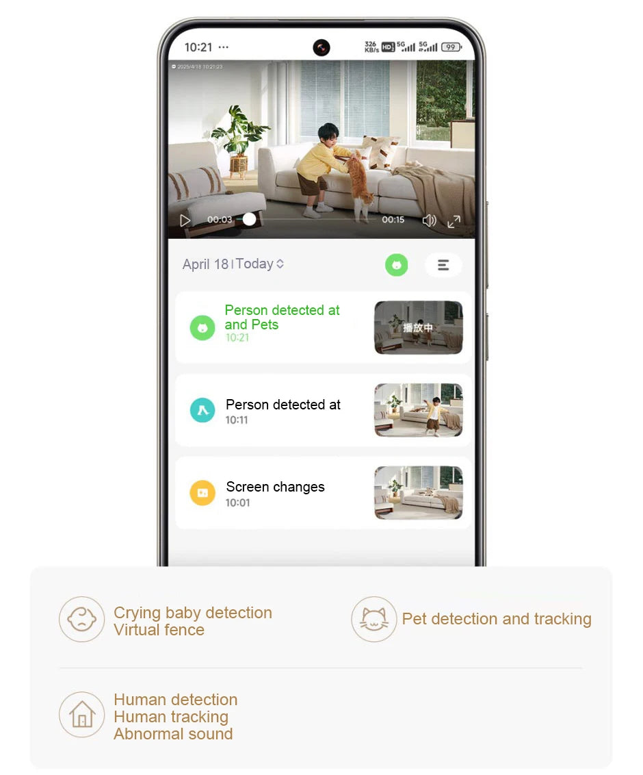 XIAOMI Smart Camera 4,Dual-band Wi-Fi 6,8MP 4K HDR AI Tracking,Night Vision,Two-Way Audio,Home Security Baby Monitor,Pet Camera
