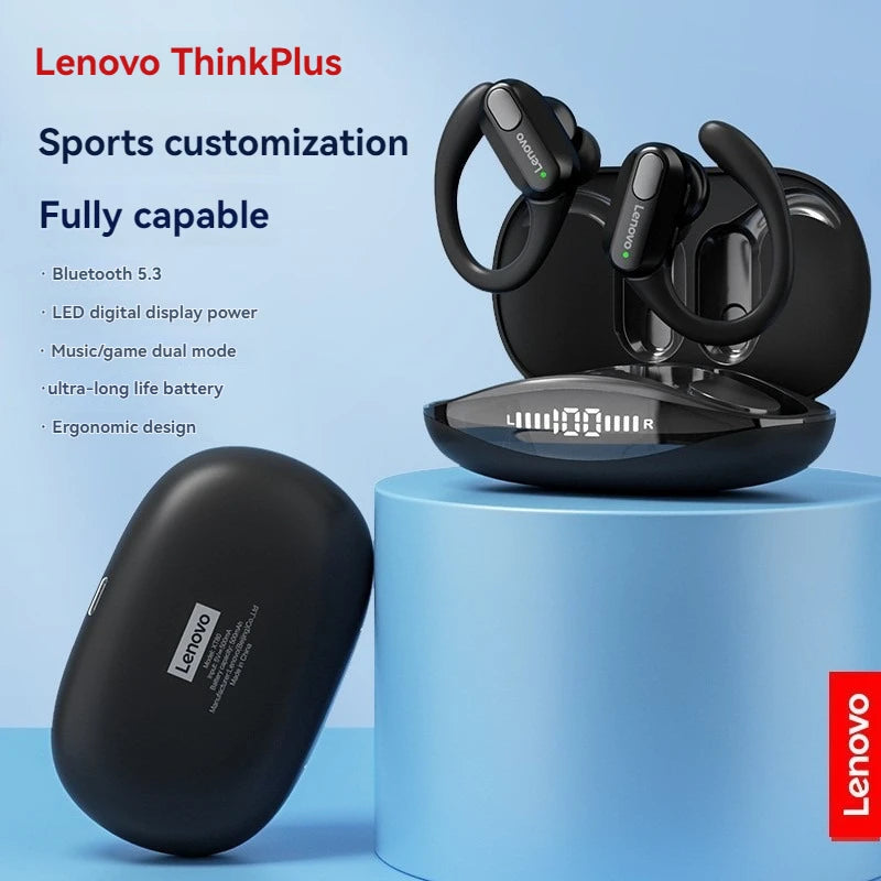 Lenovo Thinkplus Xt80 True Wireless Bluetooth Digital Display Tws Earphones, Ear-Hook Style, Sports In-Ear, Low Latency