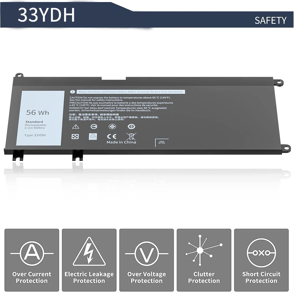 33YDH Battery for Dell Inspiron 17 7000 7778 7779 7773 7786 inspiron 15 7577 7586 Latitude 3380 3480 3490 3580 3588 3590 G3 3579