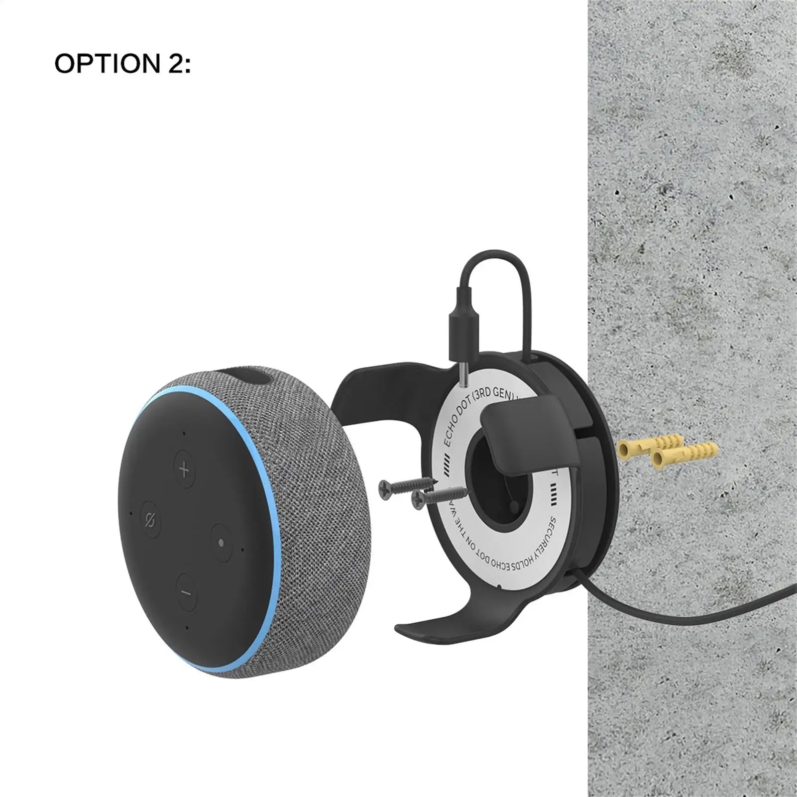 Built In Cable Holder Echo Dot Wall Mount Holder With Smart Speaker Management Space-Saving Accessories For Dot 3rd Gen