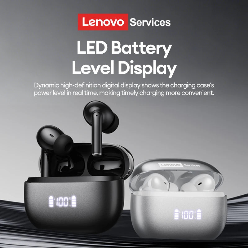 Lenovo LE232 ANC Noise Cancelling True Wireless Earphones Bluetooth 6.0 Gaming Headphone LED Digital Display In Ear Bass Earbuds