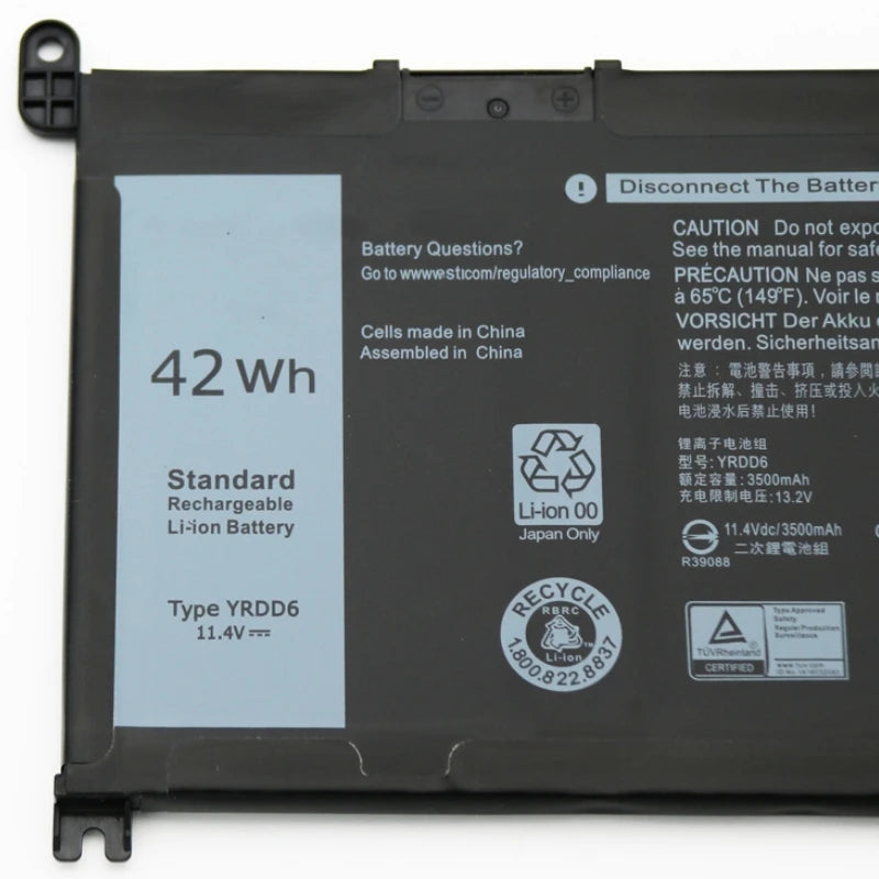 New YRDD6 Battery For Dell Vostro 3400 3401 3405 3500 3501 3490 3491 3580 3583 3584 3585 3590 3591 5481 5488 5490 5491 5493 5498