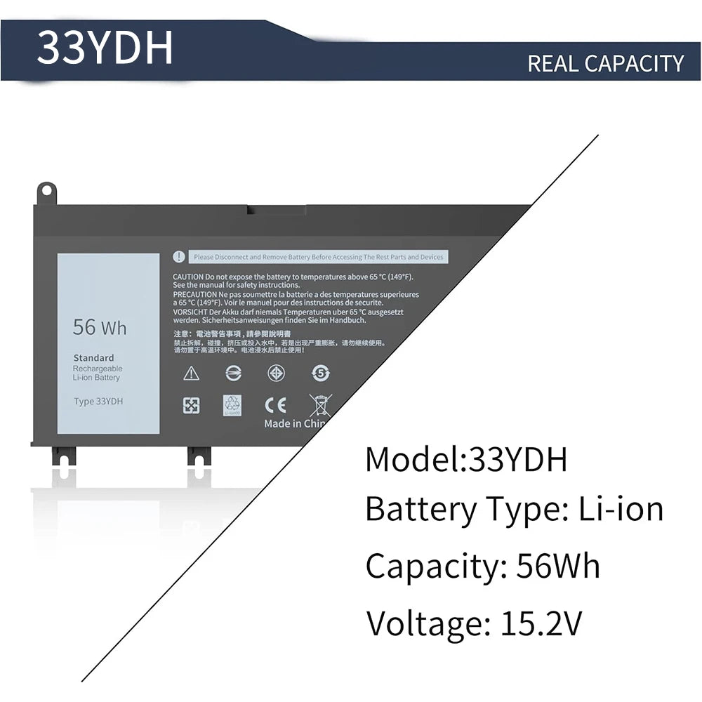 33YDH Battery for Dell Inspiron 17 7000 7778 7779 7773 7786 inspiron 15 7577 7586 Latitude 3380 3480 3490 3580 3588 3590 G3 3579