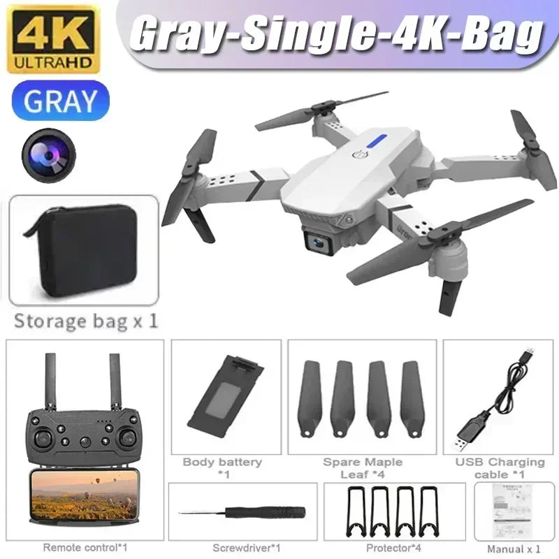 2025 E88Pro RC Drone 4K Professinal With 1080P Wide Angle HD Camera Foldable Helicopter WIFI FPV Height Hold Gift Toy