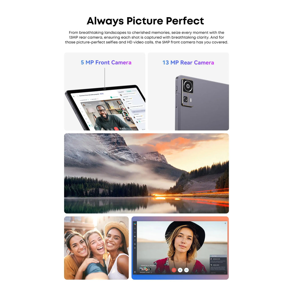 CHUWI Tablet AuPad Android 14 Tablets 10.95" FHD+2K Display Snapdragon 685 8GB RAM 128GB ROM 13MP AF Rear 7000mAh 18W 4G LTE Tab