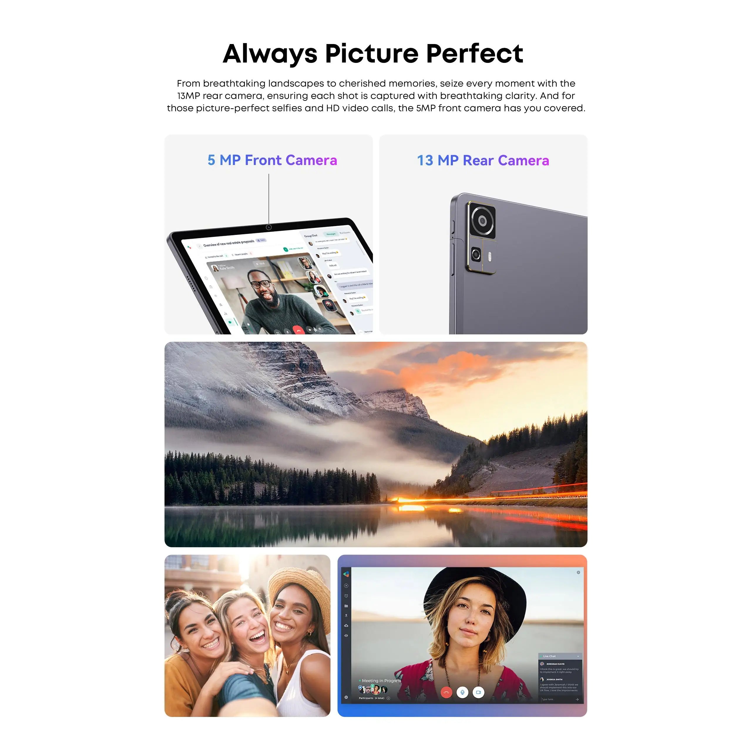 CHUWI Tablet AuPad Android 14 Tablets 10.95" FHD+2K Display Snapdragon 685 8GB RAM 128GB ROM 13MP AF Rear 7000mAh 18W 4G LTE Tab