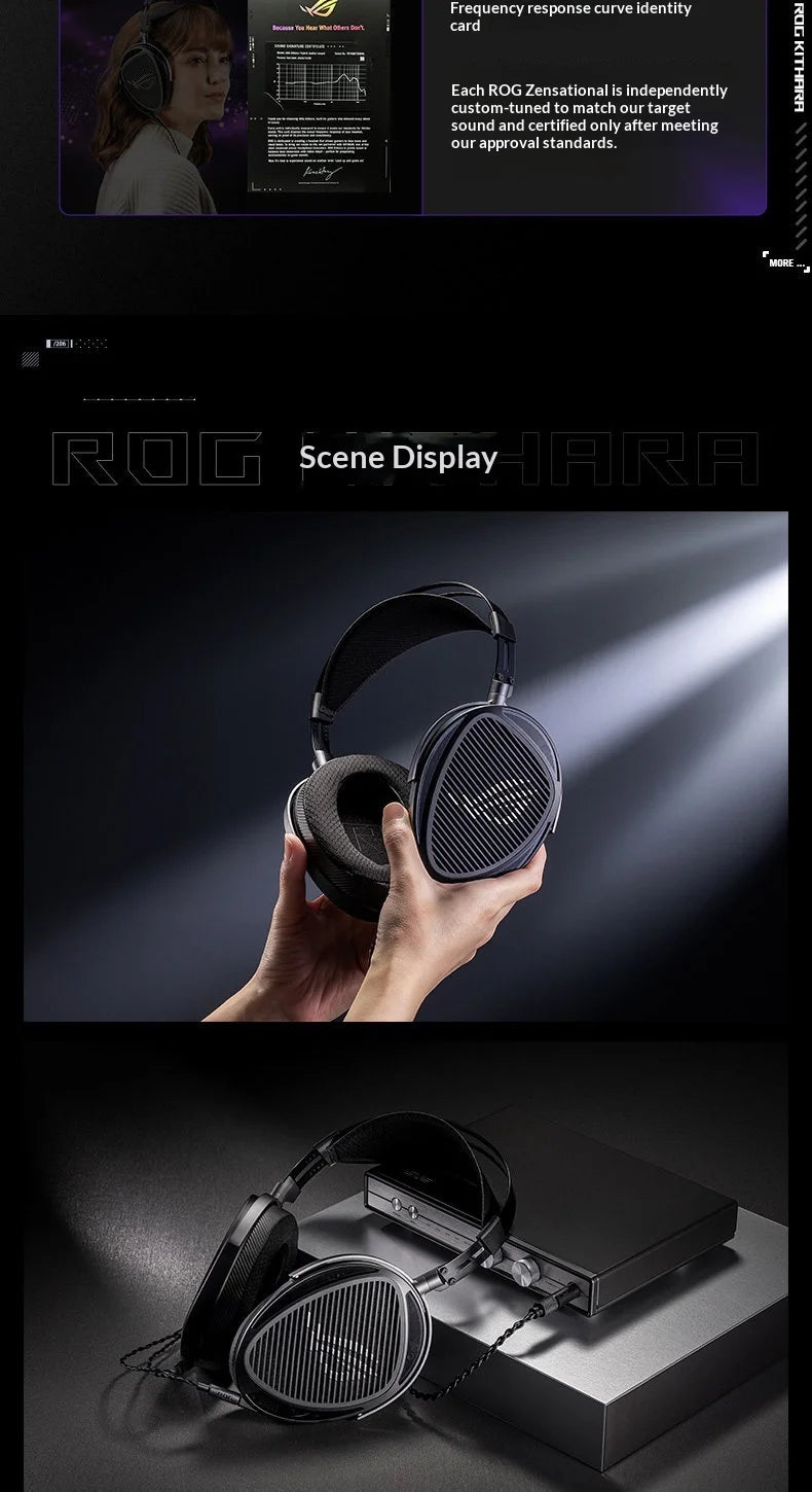 Asus ROG Kithara Limited Edition Headphones Open Back Over Ear Planar Magnetic Wired Headphones 100mm Diaphragm Unit Laptop