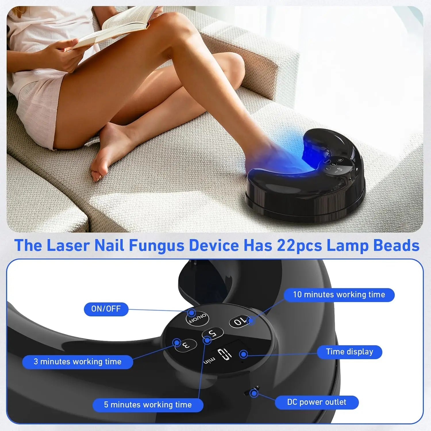 Wireless Nail Fungus Laser Device for Toenails Onychomycosis Infrared Light 470nm 910nm Blue Light Anti Fungal Laser Equipment