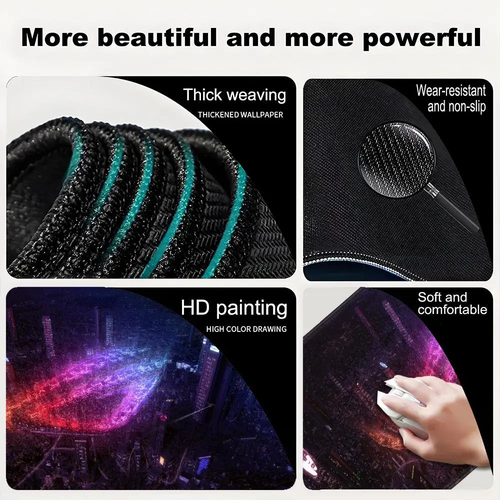 Asus Rog Mause Pad Anime Mouse Mats Gaming Computer Desk Mat Mouse Carpet Pc Accessories Gamer Mouse Pad Speed Rubber Mat