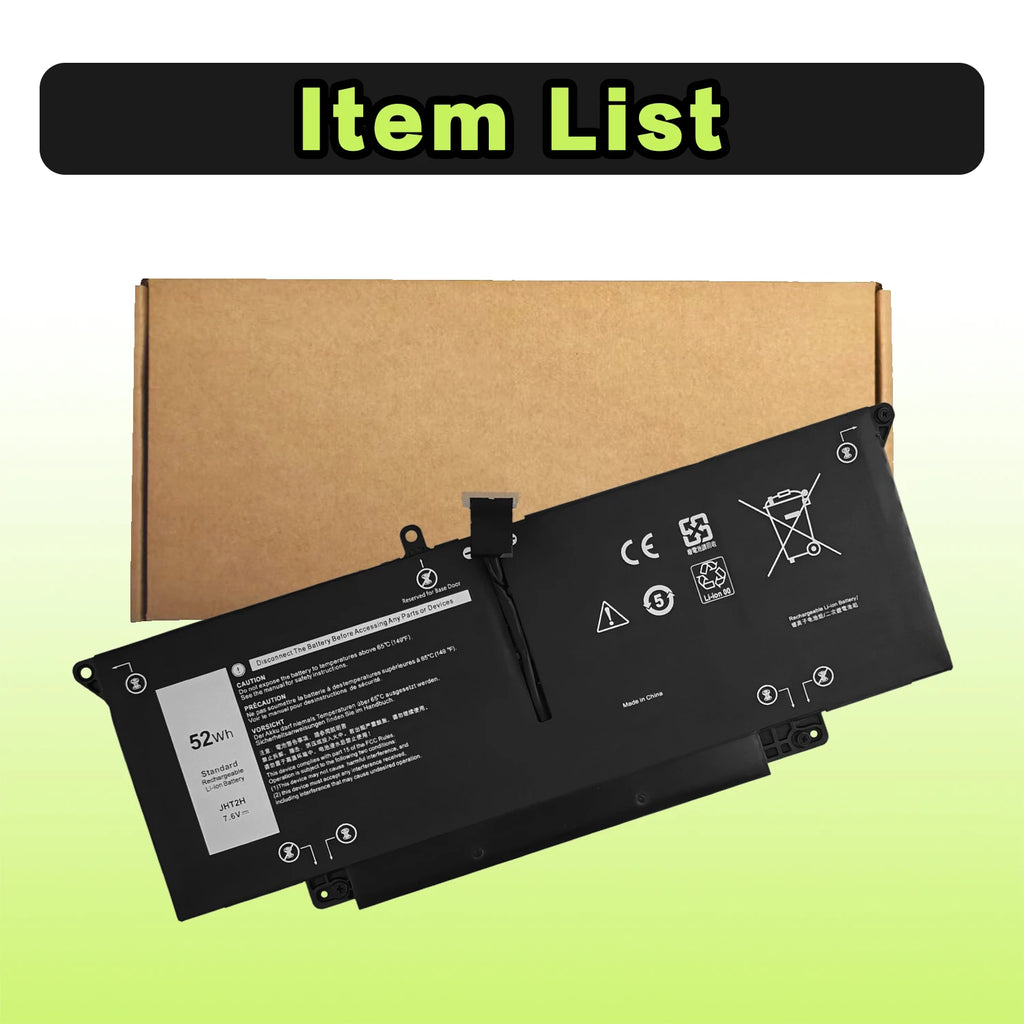 SAT Laptop Battery for Dell JHT2H Latitude 7310 7410 Series 35J09 0YJ9RP 009YYF 07CXN6 04V5X2 0HRGYV 52WH