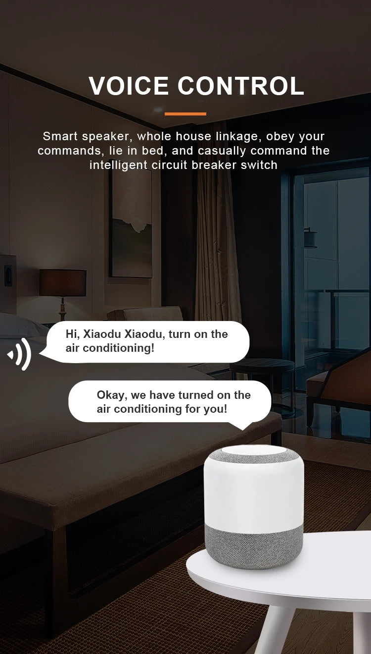 ETEK Tuya WIFI Smart Circuit Breaker MCB Smart Life Remote Control Short Circuit Protection Timed 2P 16A 25A 32A 40A 63A EKR3