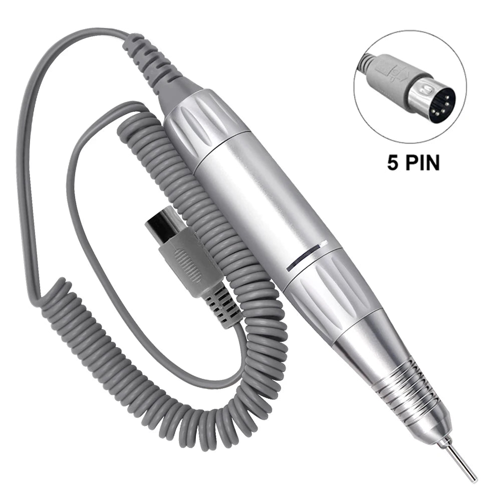35000RPM DC 3 & 5 PIN Electric Nail Drill Pen Handle File Polish Grind Machine Handpiece Manicure Tool Nail Drill Accessories