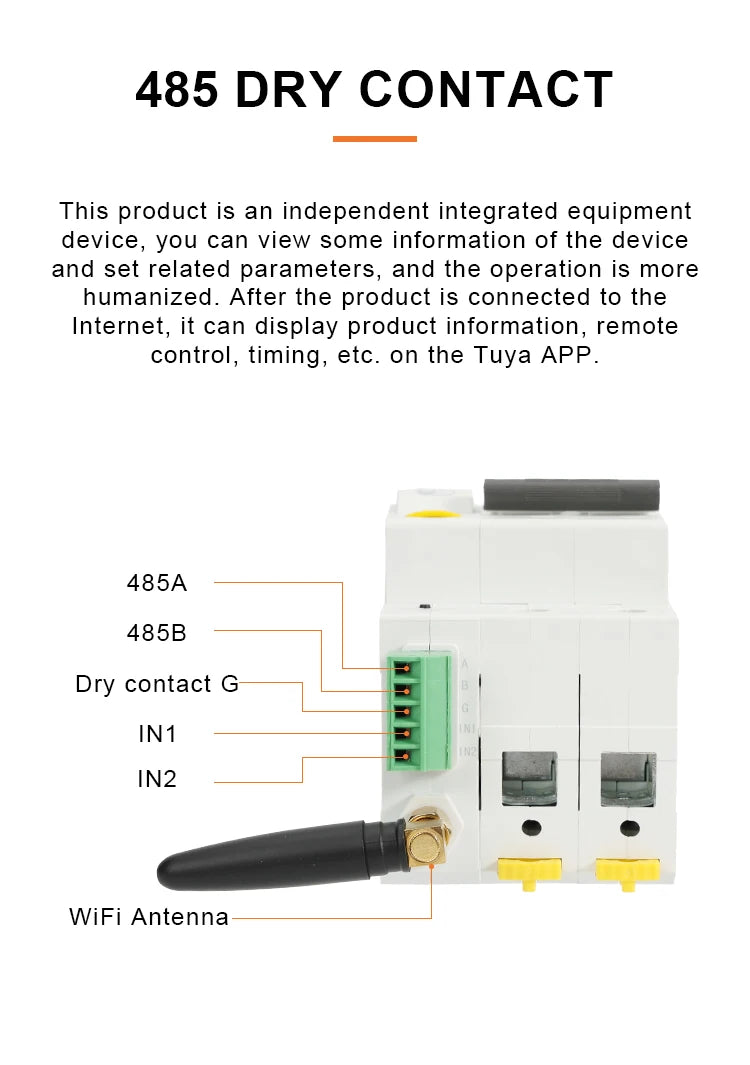 ETEK Tuya WIFI Smart Circuit Breaker MCB Smart Life Remote Control Short Circuit Protection Timed 2P 16A 25A 32A 40A 63A EKR3