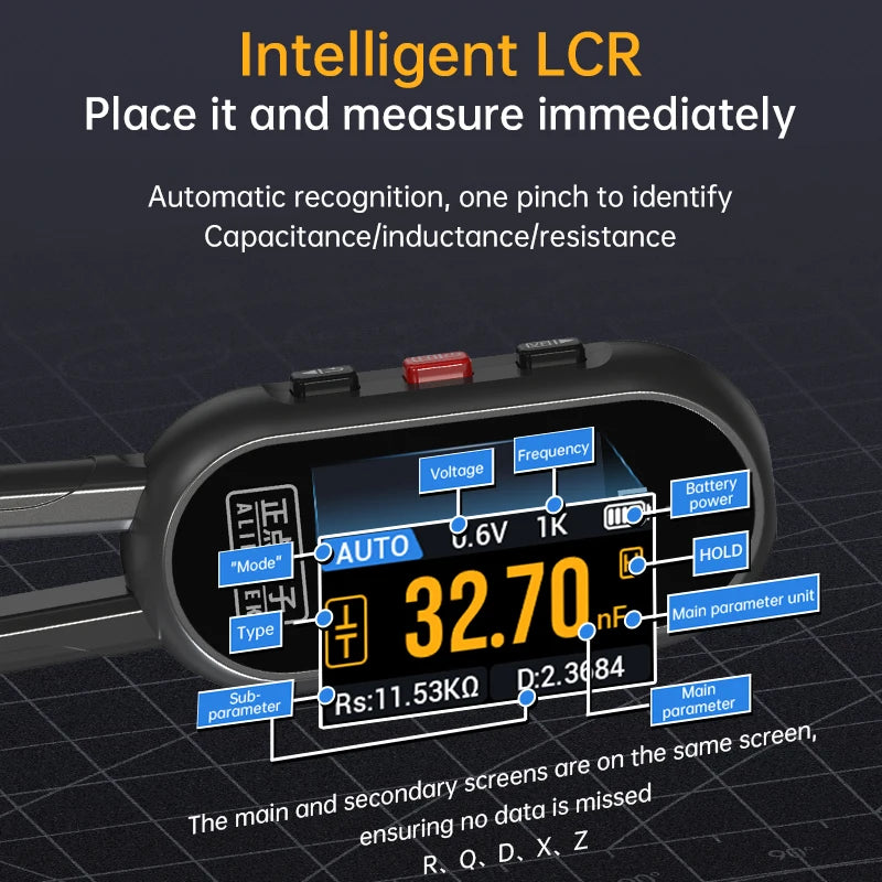 ALIENTEK LT1 Mini Smart Tweezer LCR Tester ERP ESR Tester Digital Resistance Capacitance Inductance Continuity Diode Test Tool