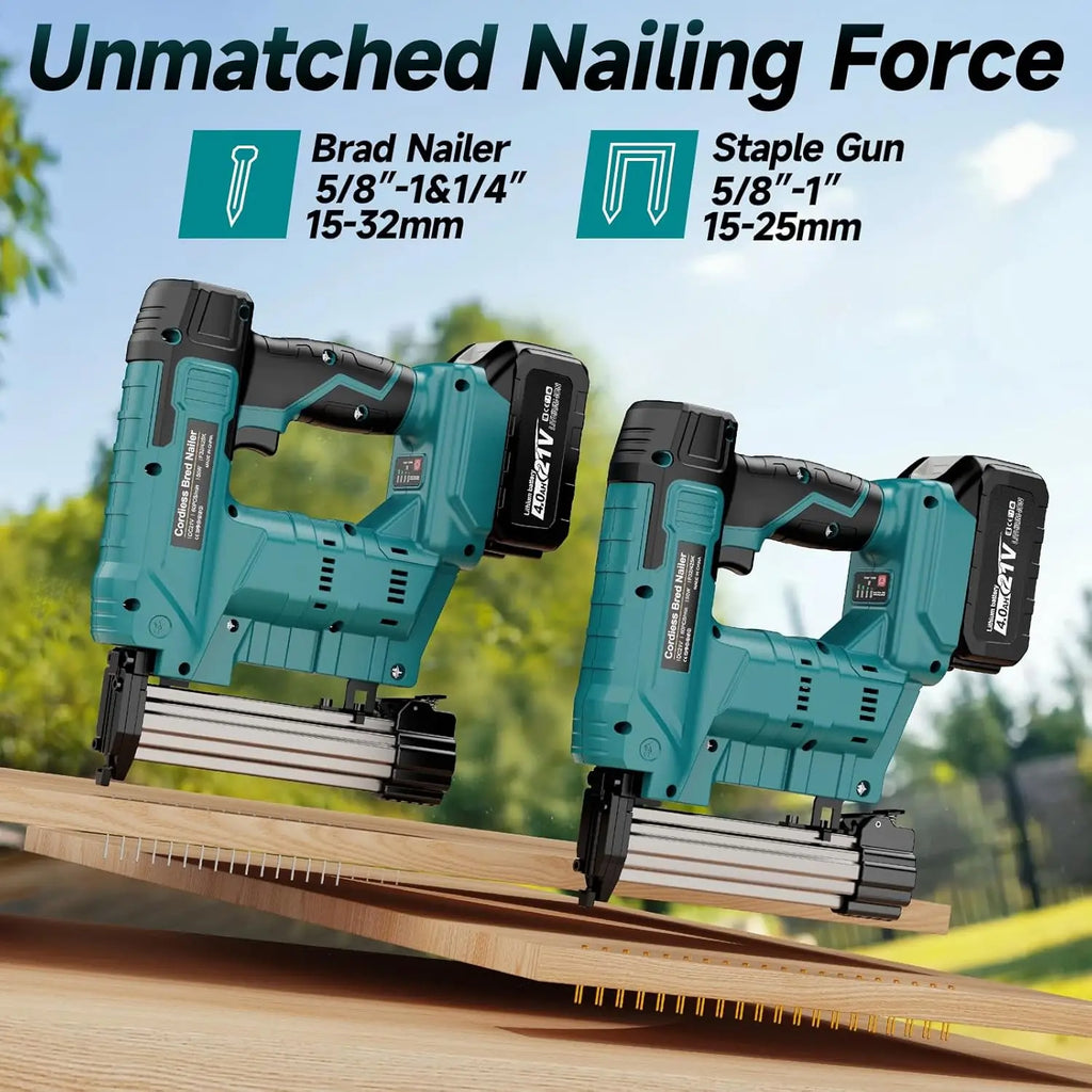 18V Electric Nailer Stapler Gun for 18V Makita Battery Woodworking Cordless Electric Impact Nail Gun DIY Tools (no battery)