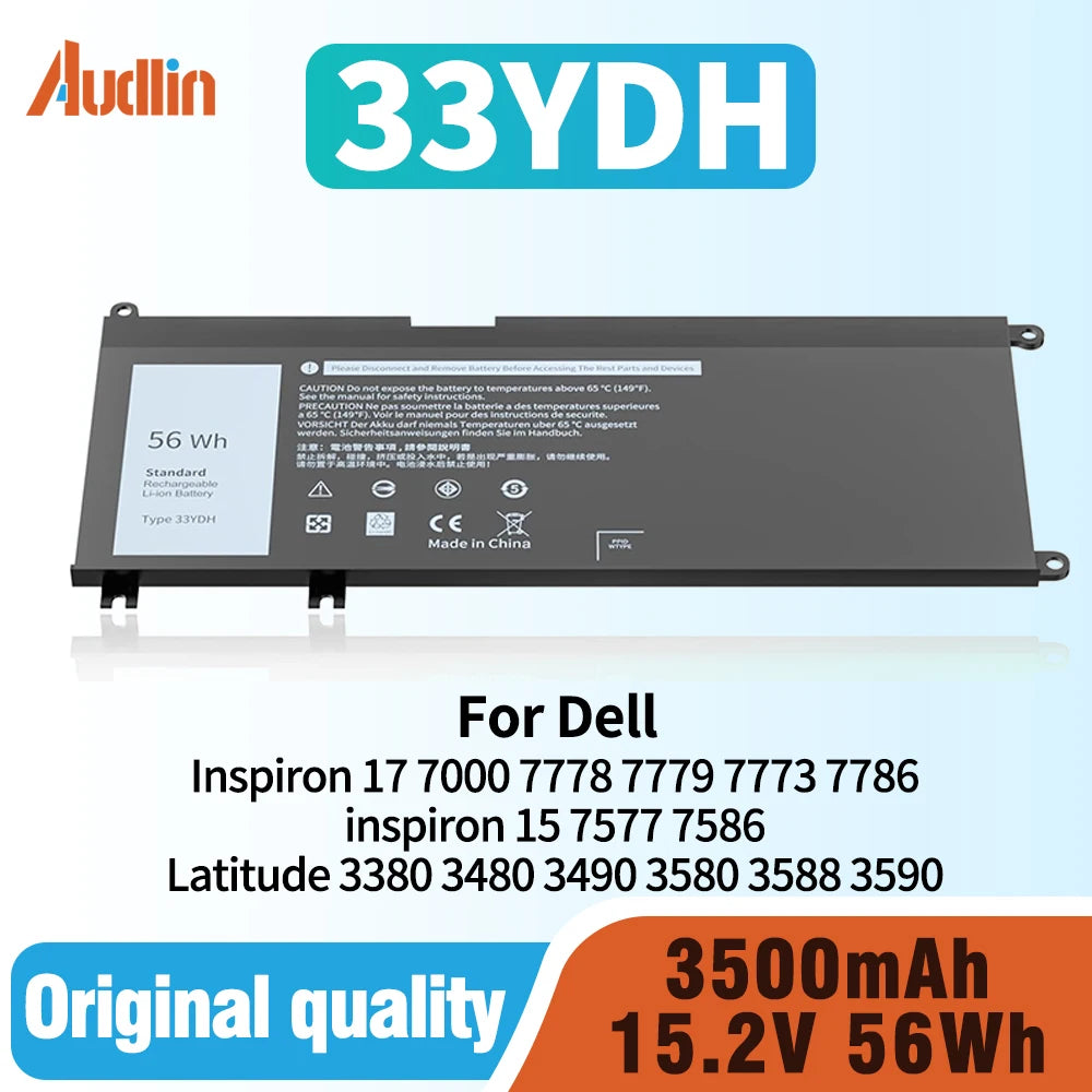 33YDH Battery for Dell Inspiron 17 7000 7778 7779 7773 7786 inspiron 15 7577 7586 Latitude 3380 3480 3490 3580 3588 3590 G3 3579