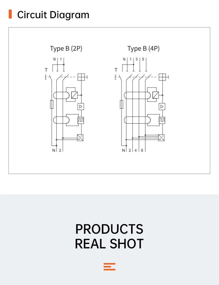 ETEK RCD RCCB Type B Earth Leakage Residual Current Circuit Breaker Evse 2P 4P 40a 63a 100a 30ma 300mA EKL6-100B Din Rail 220V
