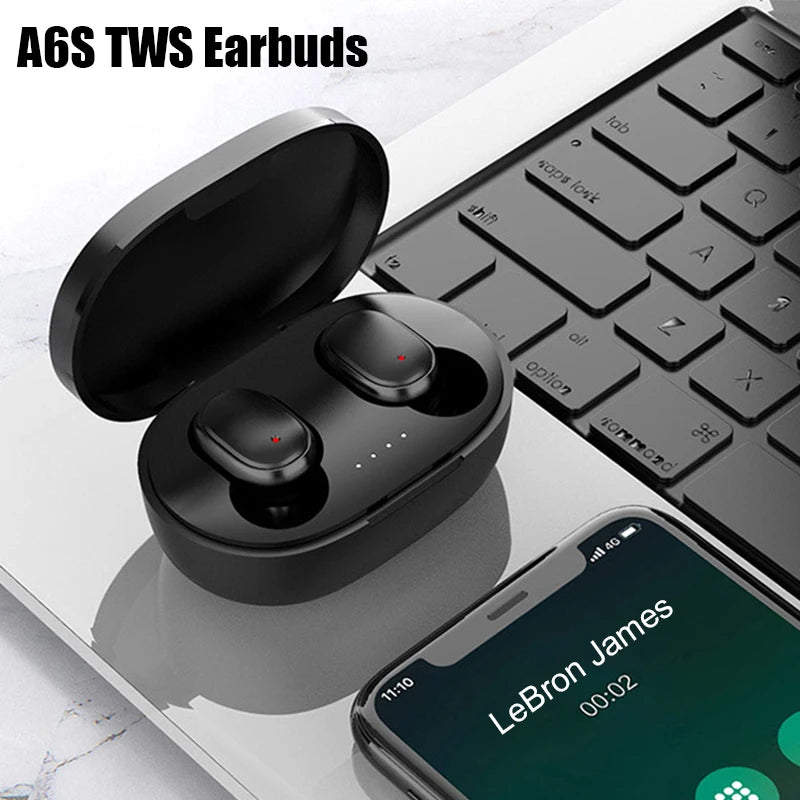 TWS A6S Headset Wireless Earphones Bluetooth Headphones Sport Stereo Fone Bluetooth Earbuds for Xiaomi Huawei