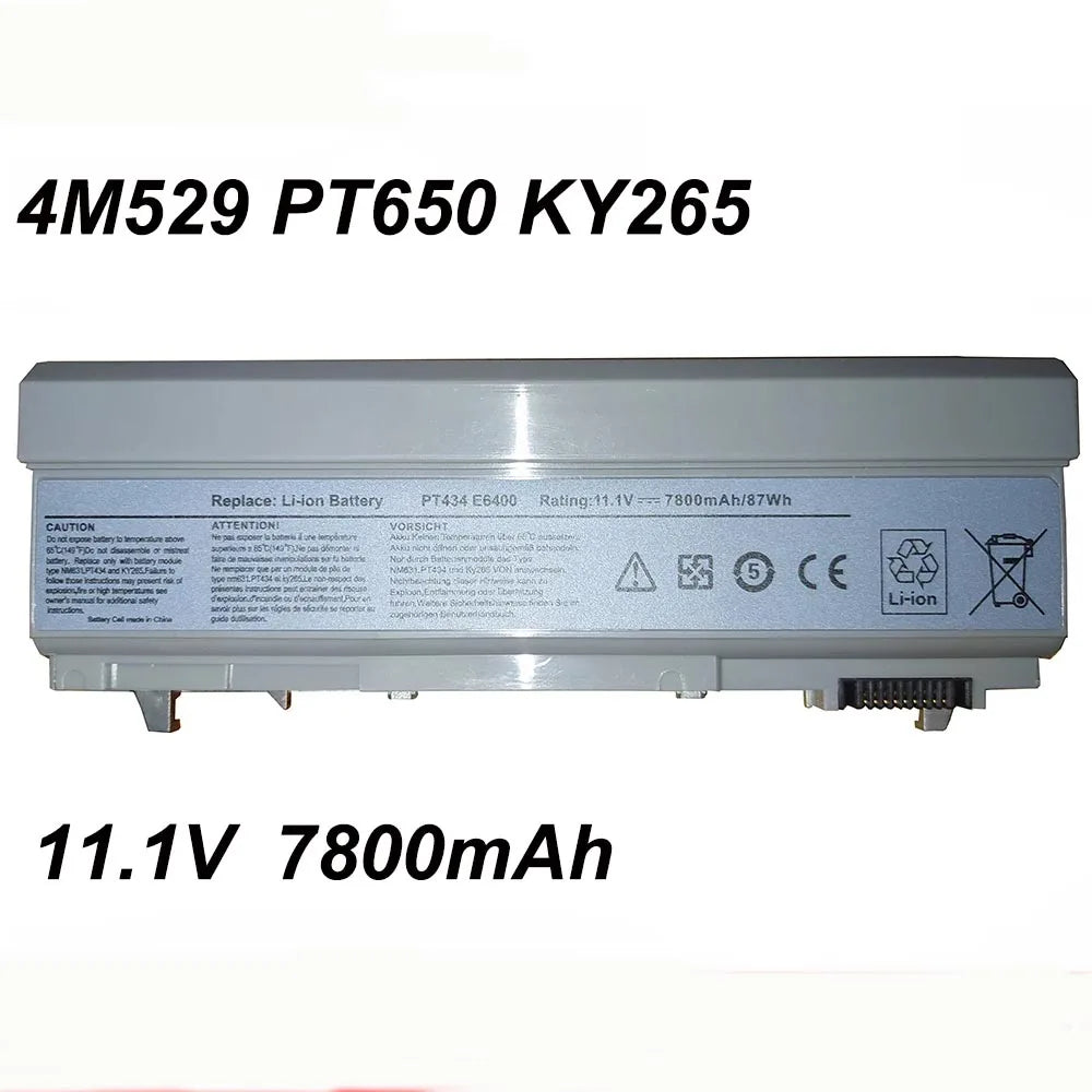 KY265 4M529 PT434 KY268 11.1V 7800mAh Laptop Battery For Dell Latitude E6400 E6410 E6500 E6510 ATG Precision M2400 M4400 M4500
