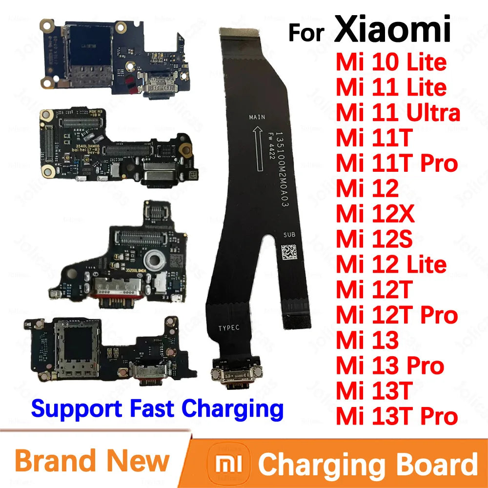 Original USB Charger Dock For Xiaomi Mi 13 13T Pro 12 Lite 12T 12S 12X 11T 11 Ultra 10 8 Quick Fast Charging Board Connect Flex