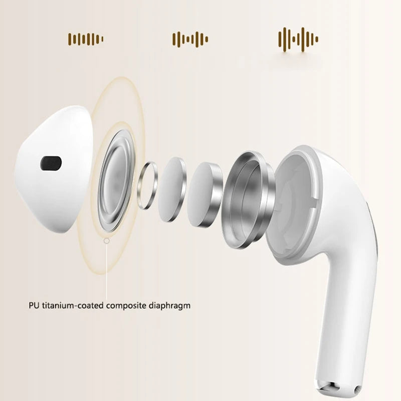 Lenovo Leather Texture Earphones In-Ear Headphones Bluetooth Compact Design Long Battery Life Universal Compatibility Portable