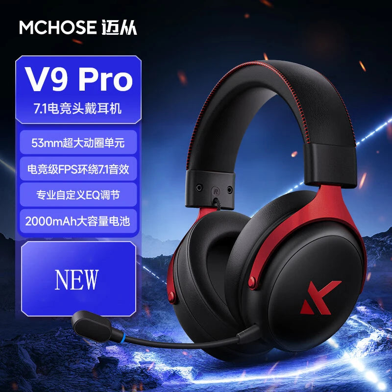 MCHOSE V9 pro Wireless Bluetooth Headset with Three Mode Microphone Noise Reduction Dynamic Sound Low Delay Office And Gaming