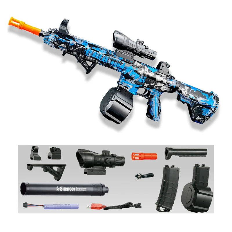M416 Gun Toy Outdoor Electric Blaster Shooting Sport Gel Bullet Shoot Summer Water Ball Toys For Interactive Parent Child Game