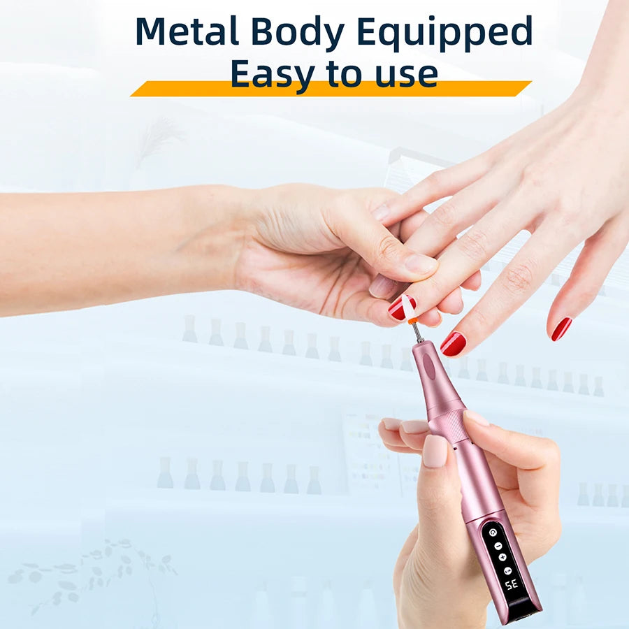 35000RPM Wireless Nail Drill Pen USB Nail File Polishing Pen Rechargeable Nail Drill Machine Portable Manicure Drill Salon Tool