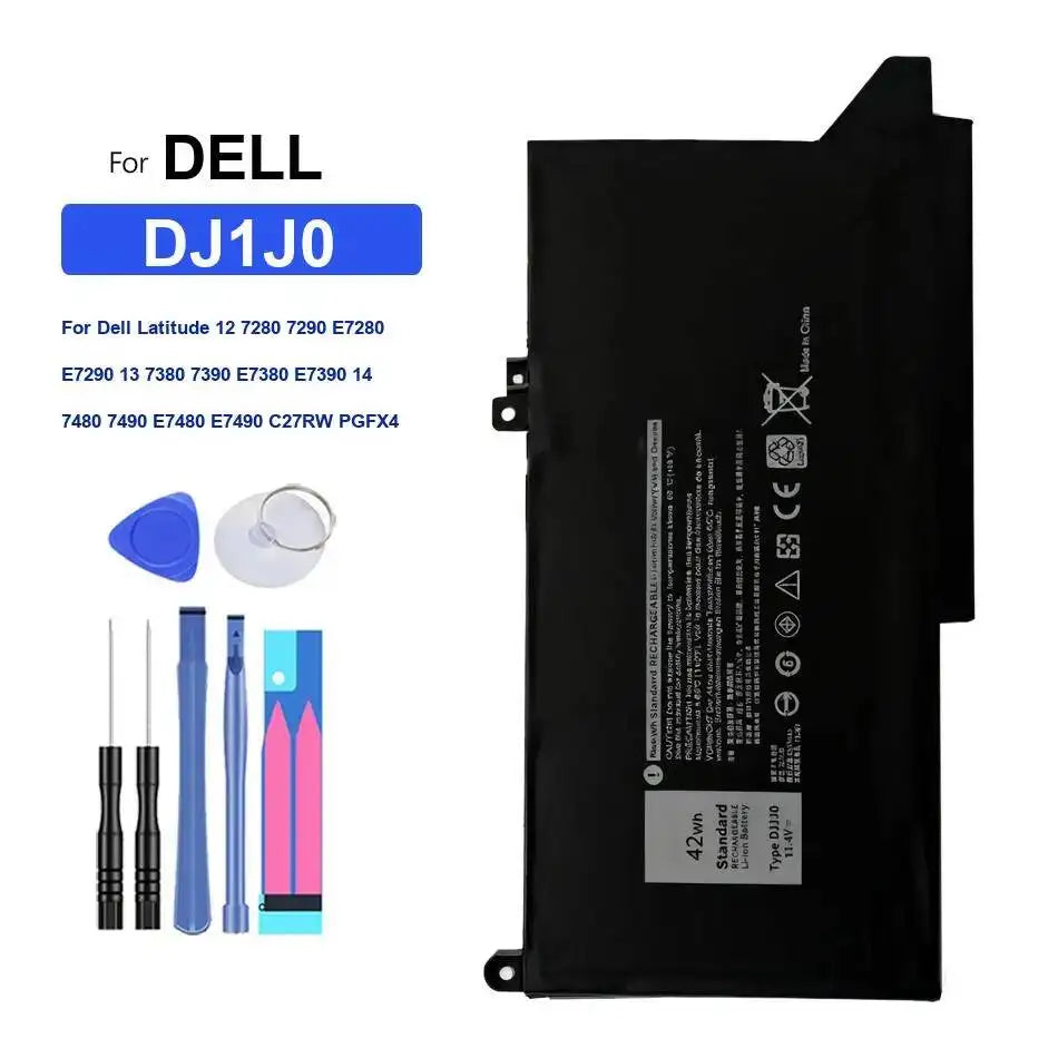 Battery DJ1J0 3600Mah For Dell Latitude 12 7280 7290 E7280 E7290 13 7380 7390 E7380 E7390 14 7480 7490 E7480 E7490 C27RW PGFX4