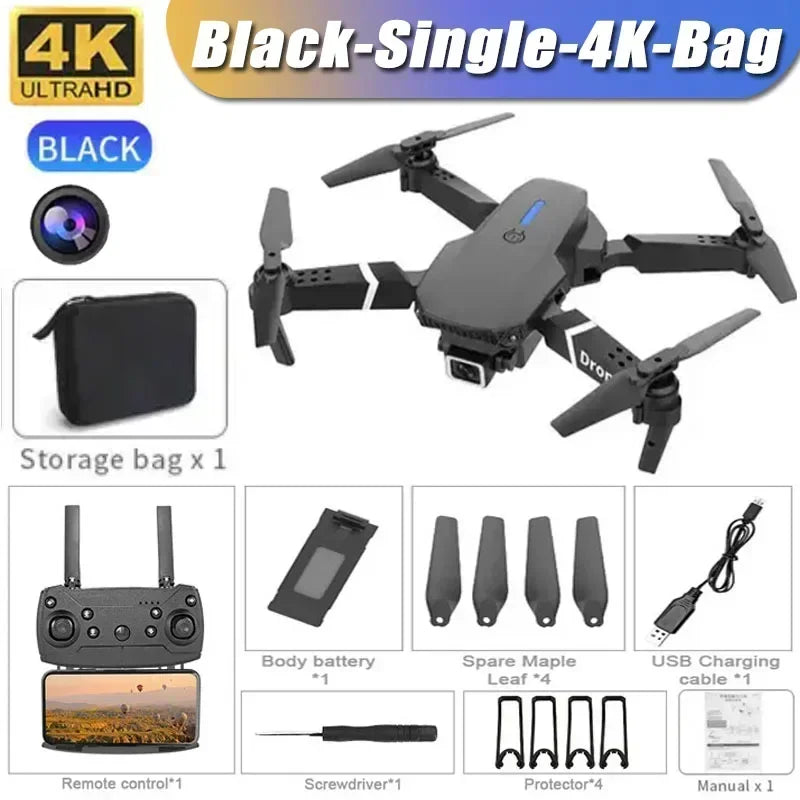 2025 E88Pro RC Drone 4K Professinal With 1080P Wide Angle HD Camera Foldable Helicopter WIFI FPV Height Hold Gift Toy