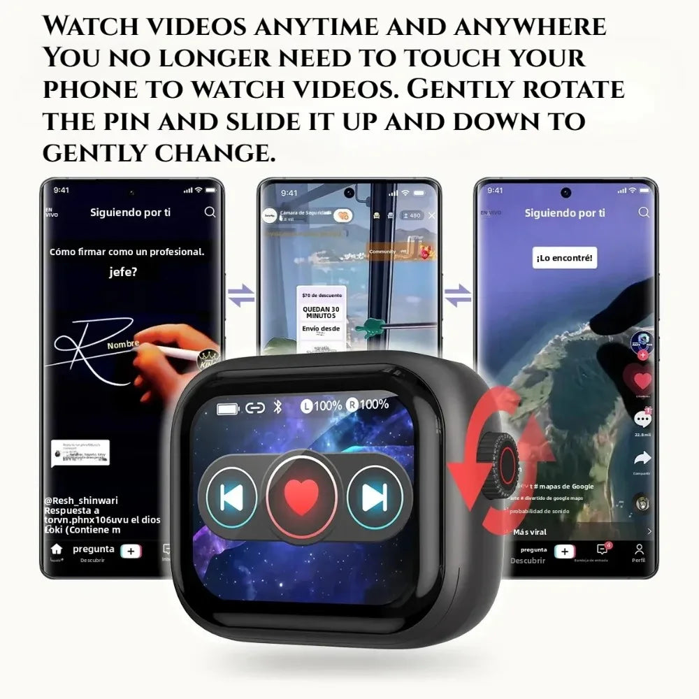 2026 TWS Sports Earbuds Bluetooth V6 Wireless AI Noise Reduction HD On-screen Subtitles Charging Case