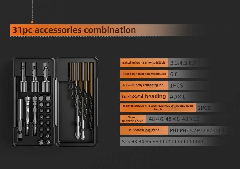 Handworking Powerful Tool Set Hardware DIY Power Toolkit Multi-purpose Electrician Maintenance Tools Case Electric Drill Toolbox