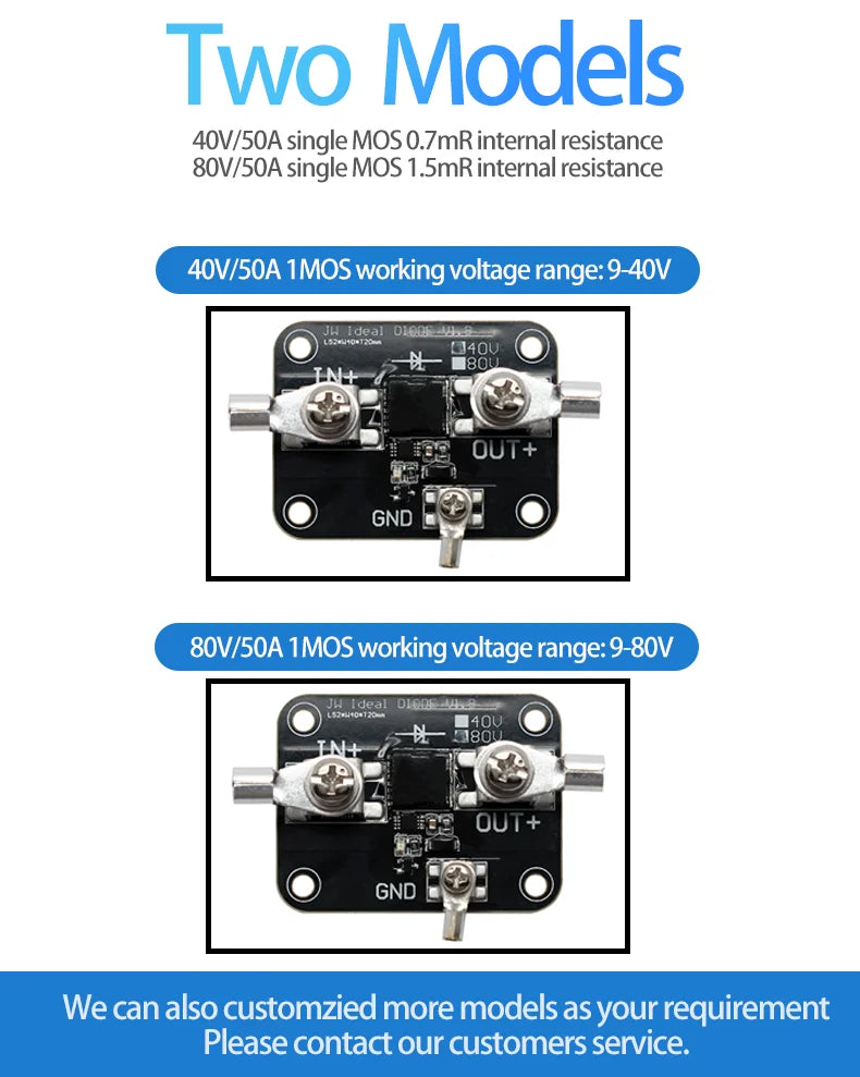 Enerkey Ideal Diode 1.5mR 40V 80V 50A Sufficient Current Photovoltaic Solar Base Station Industrial Control Redundancy Switching