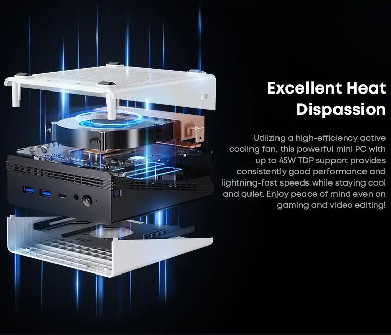 CHUWI UBox AMD R5-6600H Mini PC 6 Cores 12 Threads DDR5 16GB 512GB SSD 4.5GHz Max Frequency WiFi 6＆1G LAN Desktop Computer
