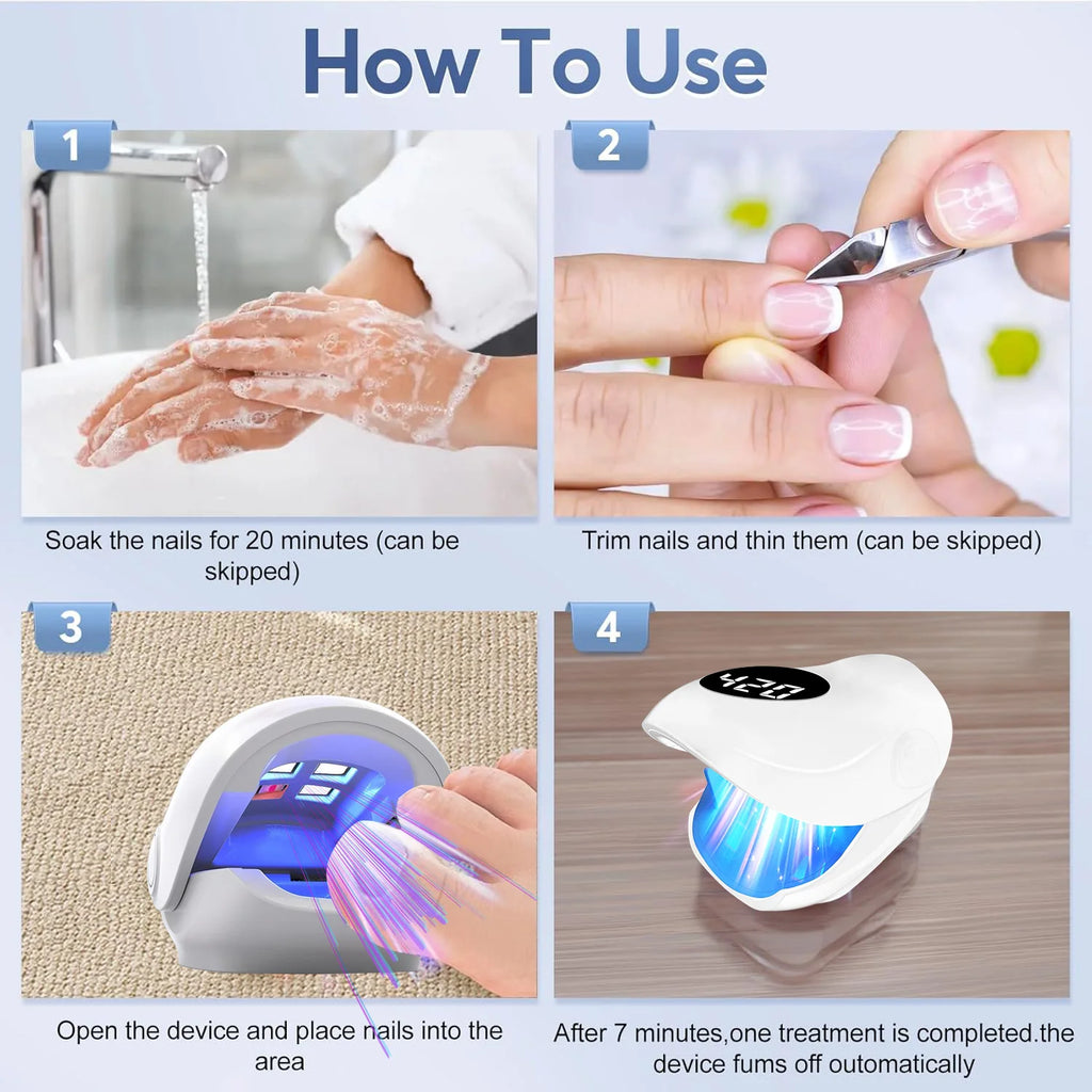USB Charging Nail Fungus Treatment Device - 940nm Infrared & 500nm Blue Light LED Laser Onychomycosis Nail Care