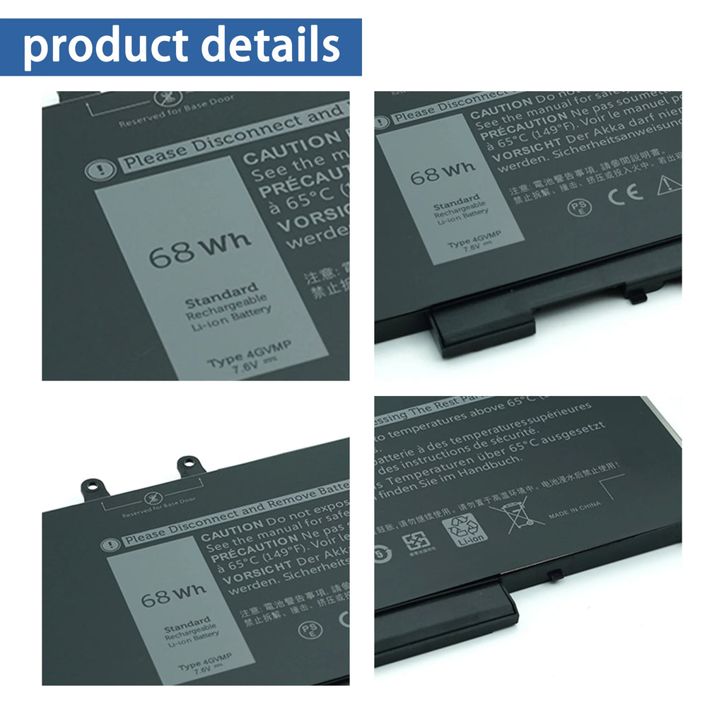 4GVMP 68Wh Laptop Battery for Dell Latitude 5400 5401 5410 5411, 5500 55015510 5511 Precision 3540 3550